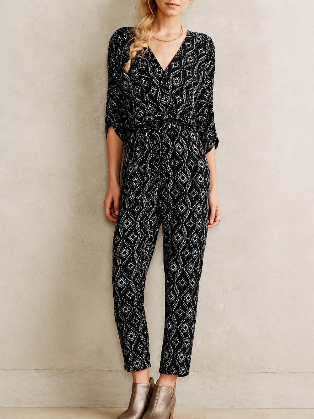 Anthropology Elevenses printed jumpsuit, XSP